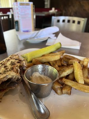 Steak n cheese panini Worst greasy tasting fries