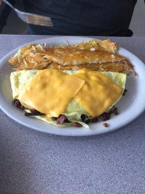 Bacon and cheese omelette