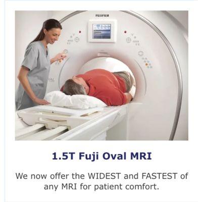 1.5T Fuji Oval MRI

We now offer the WIDEST and FASTEST of any MRI for patient comfort.