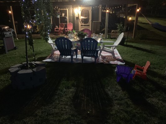 Day or night the outdoor space cannot be beat in the Shawnee accommodations at the Denmark Stage Stop House in Denmark Maine.