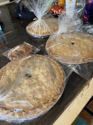 Blueberry pies!! Ordered 3 to bring home! That good.