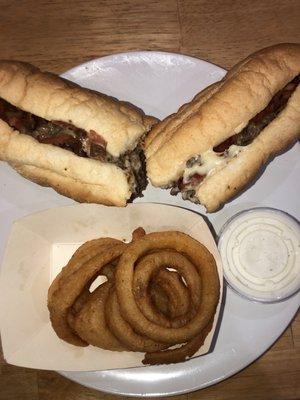 Cheesesteak add bacon and grilled onions