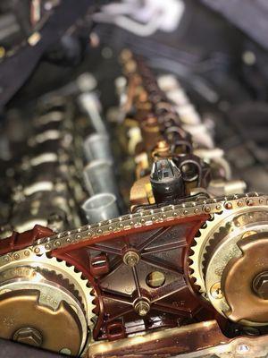 Picture shows timing chain and cam shaft sprocket