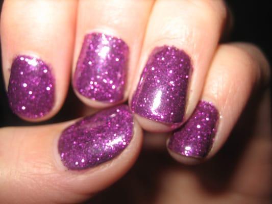 Glitter shellac manicure!