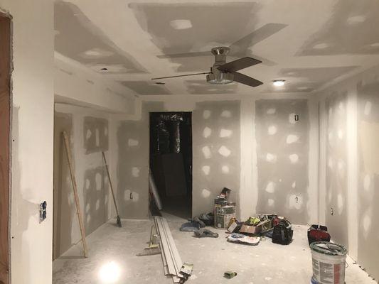 I hung and finished drywall in basement