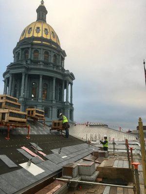 Denver Capitol Building roofing job by Capitol Exterior LLC