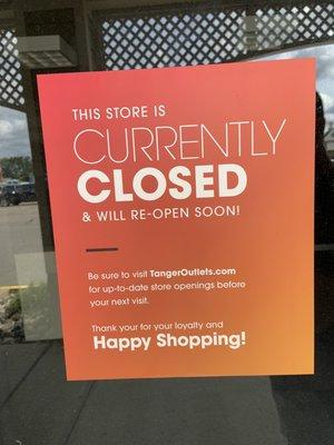 Store closed.