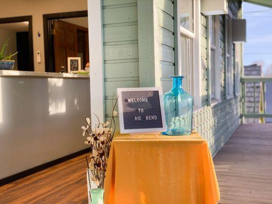 Our sunny front porch.