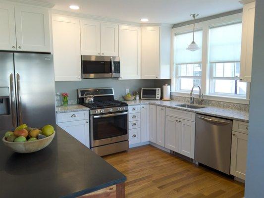 Waypoint shaker cabinets match this beautiful 19th century colonial in Norwood