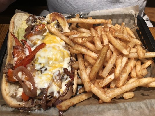 Philly cheese steak with fries