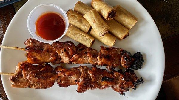 Pork BBQ & Chicken BBQ with Lumpiang Shanghai