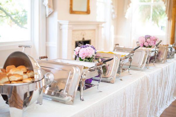 Catering set up for a local wedding