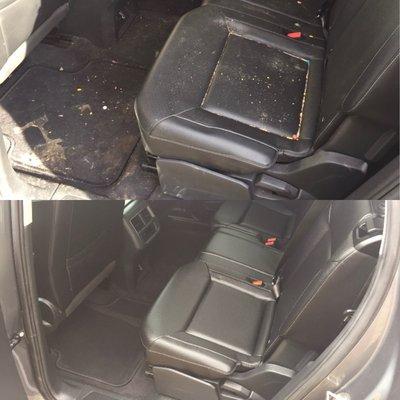 We understand cars can get messy with kids. Let us  ease your burden and clean your car. This is the full interior detail with shampoo:)