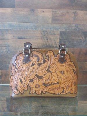 Hand tooled tote