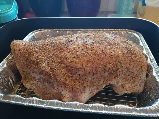 Rubbed with spices for the smoker