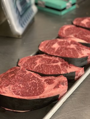 Amazing marbling on these steaks