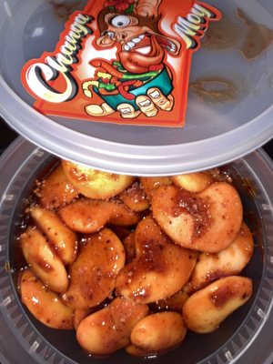 CHANGA SPICY MANGUITOS with chamoy