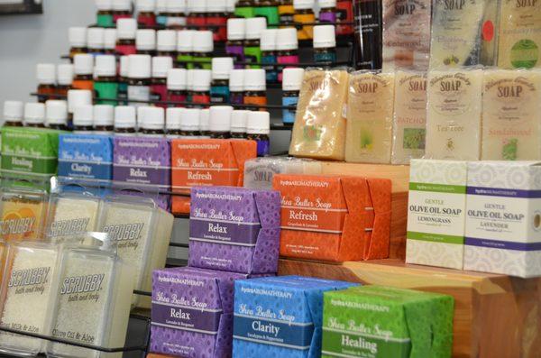 Essential Oil Blends made sold and made here as well as the best organic collection of soaps etc.