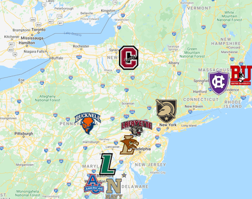 Map of the Patriot League.