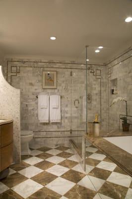 Small but big bathroom and shower area, Duncan Hughes Interiors. www.duncanhughes.com.