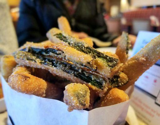 Mushroom Burger with Zucchini Fries