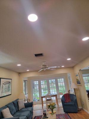 New LED recessed lighting really transformed this living room. Call All Phases Electric for a free quote  at 407-275-6220