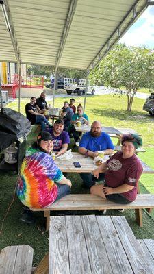 Team Country Meats enjoying some lemonade and pretzels!