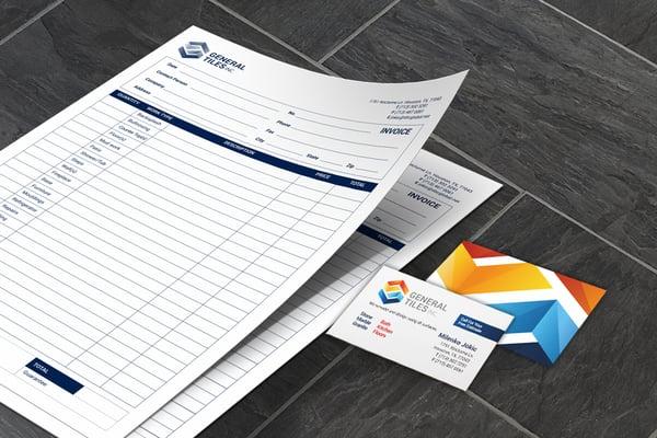 NCR Invoice design, logo design, business card design and print