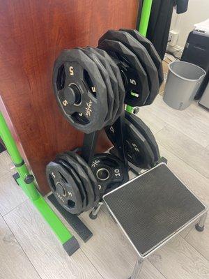 Weights and 4 legged stool