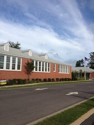 One view from the outside-to the right of the entrance. The buildings to the far right are new.