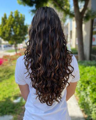 First time curly cut, kept all the length and added a beautiful shape