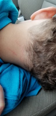 My 5year old left with razor cuts on his neck and a patch of hair missing. I went in for a shape up, charge and 12. We will  never return.