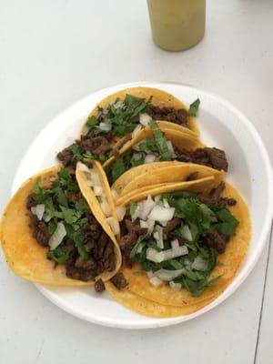 Tacos were a good size and freshly made.