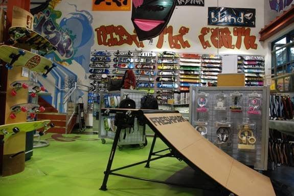 Earth is located in the two-story action sports center by the Mount Pleasant Target. Earth specializes in skateboarding.