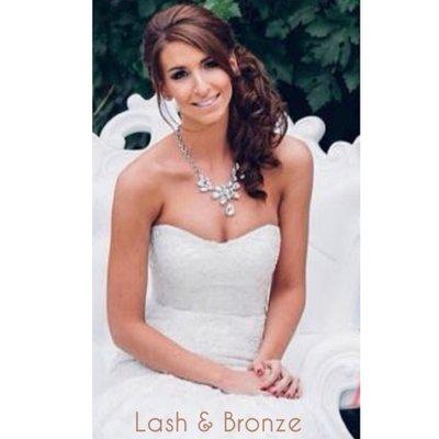 Beautiful bride in her medium/dark blend spray tan.