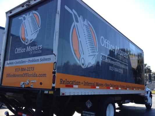 Office Movers of Florida moving van.