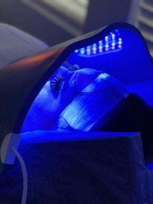 Blue Light Therapy which is great for improving acne.