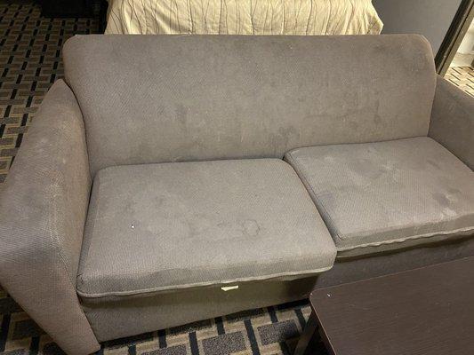 And this was the "clean" side of the cushions. Other side and what I'm guessing, cigarette holes