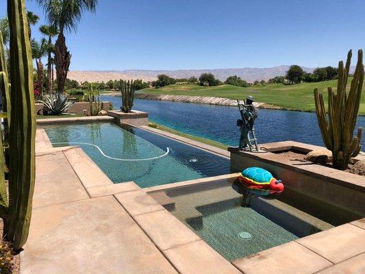 Pool cleaning in Mission Hills, Rancho Mirage, CA.