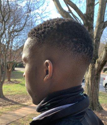 Bald fade w/ curling sponge