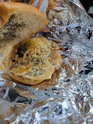 Egg and cheese EXTRA black pepper, just how I like it and ordered it...mmmm mmmm!