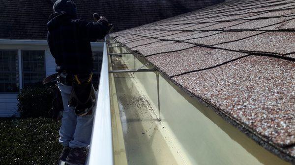 Commercial Sized Seamless Gutters on Residential Building