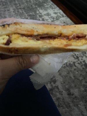 Bacon egg and cheese sandwich