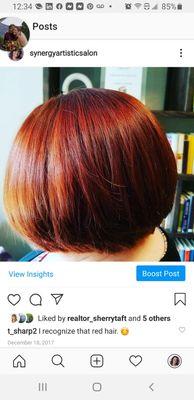 Dimensional red bob