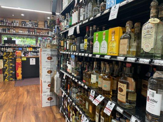 Extensive selection of premium tequila, mezcal and other agaves