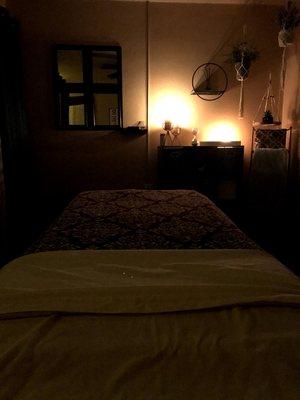 A view of the massage room.