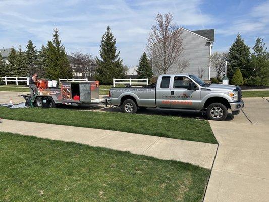 Cleveland CurbScapes truck and trailer.