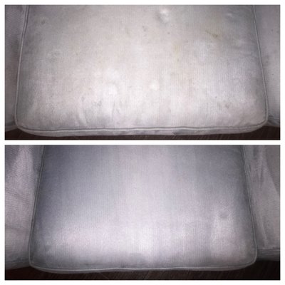 Before and after of used sofa chair