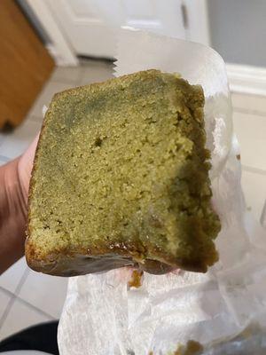 Almond matcha tea cake