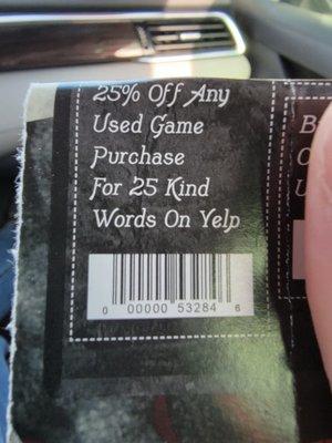 The coupon that apparently has a $35 limit on the purchase.